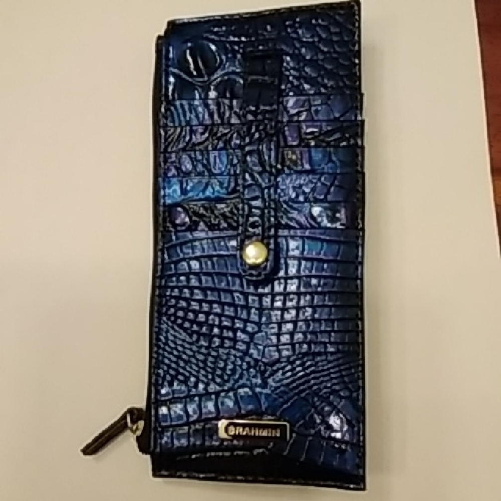 Brahmin Blue Croc-Embossed Key & Card Holder - Picture 2 of 3